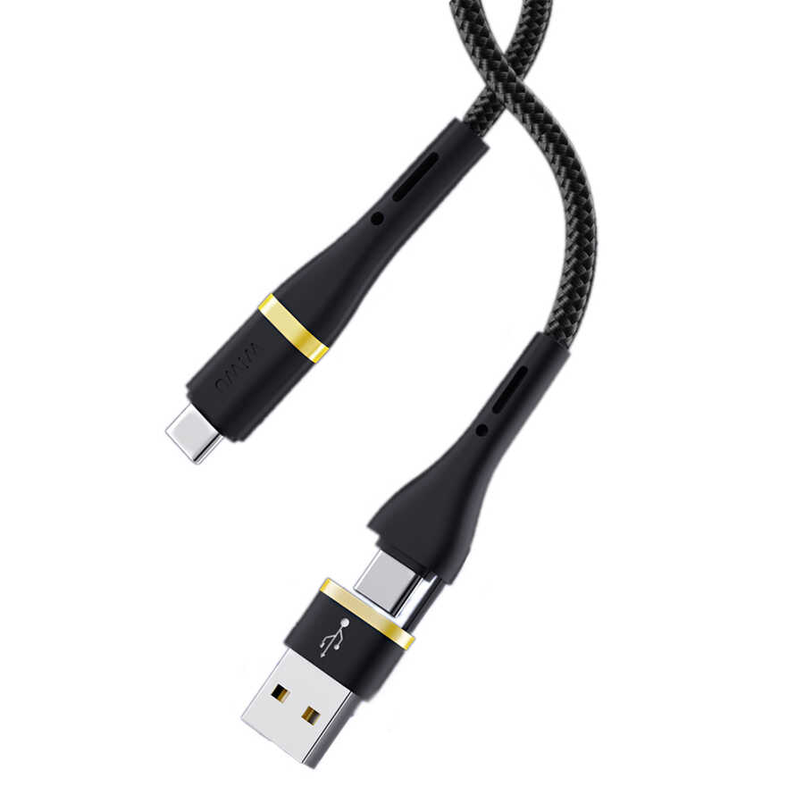 Wiwu ED-106 2 in 1 USB A- Type-C to Type-C Elite Data Kablo