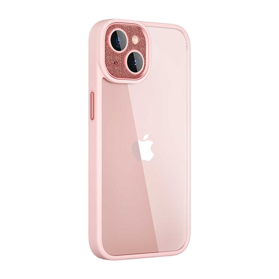 Apple iPhone 14 Kılıf ​​​​​Wiwu GCC-105 Lens Korumalı Renkli Kenar Arkası Şeffaf Multicolor Kapak