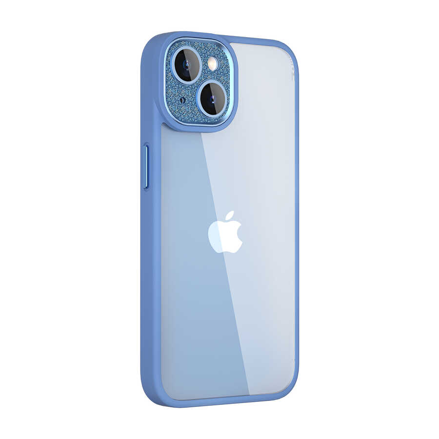 Apple iPhone 14 Plus Kılıf ​​​​​Wiwu GCC-105 Lens Korumalı Renkli Kenar Arkası Şeffaf Multicolor Kapak