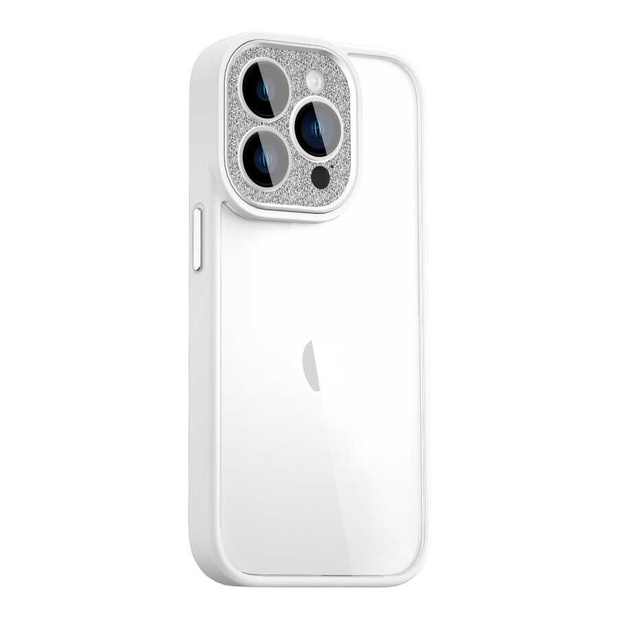 Apple iPhone 14 Pro Max Kılıf ​​​​​Wiwu GCC-105 Lens Korumalı Renkli Kenar Arkası Şeffaf Multicolor Kapak
