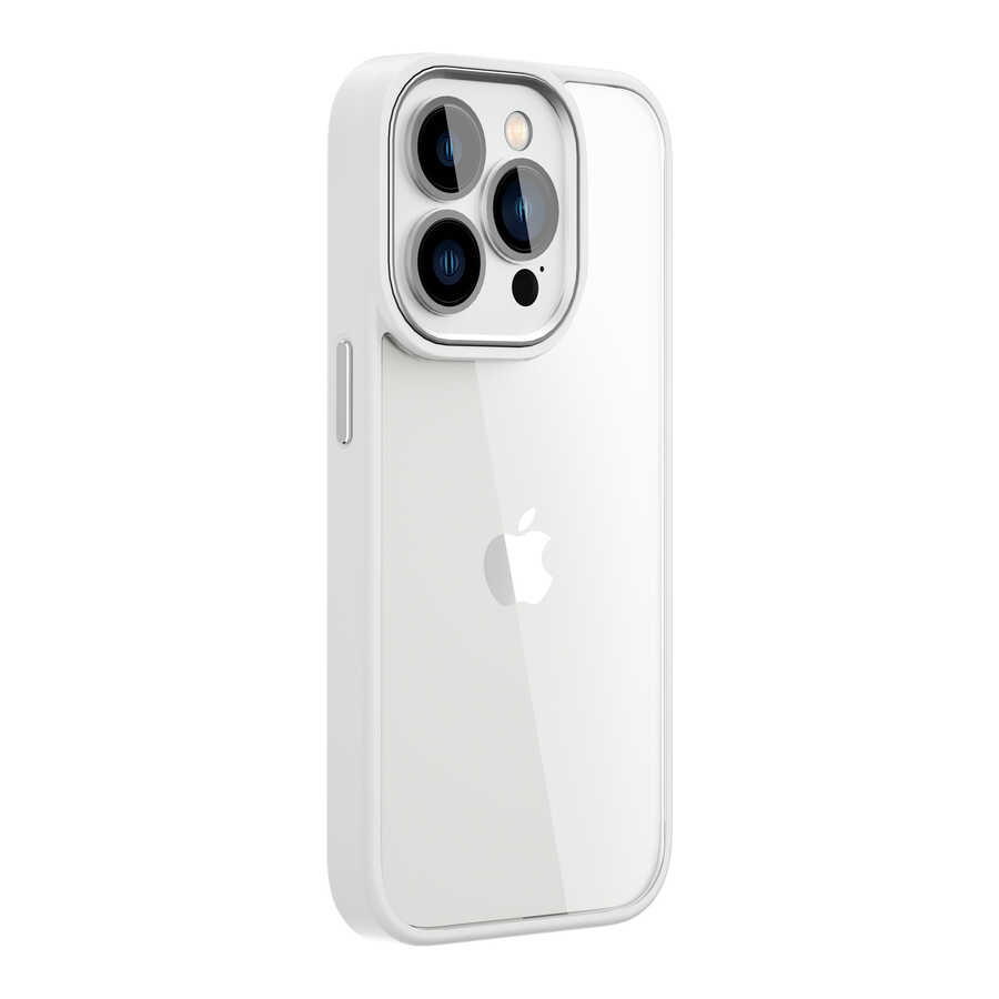 Apple iPhone 14 Pro Kılıf Wiwu VCC-104 Lens Korumalı Renkli Kenar Arkası Şeffaf Vivid Clear Kapak