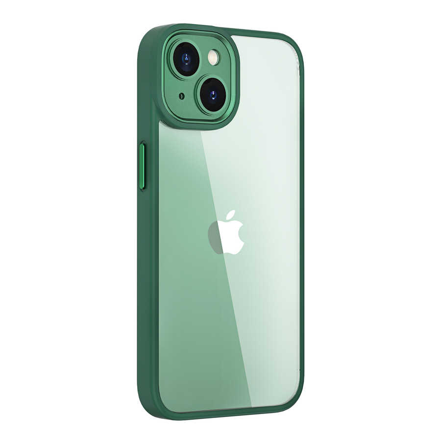 Apple iPhone 14 Kılıf Wiwu Lens Korumalı Renkli Kenar Arkası Şeffaf Vivid Clear Kapak