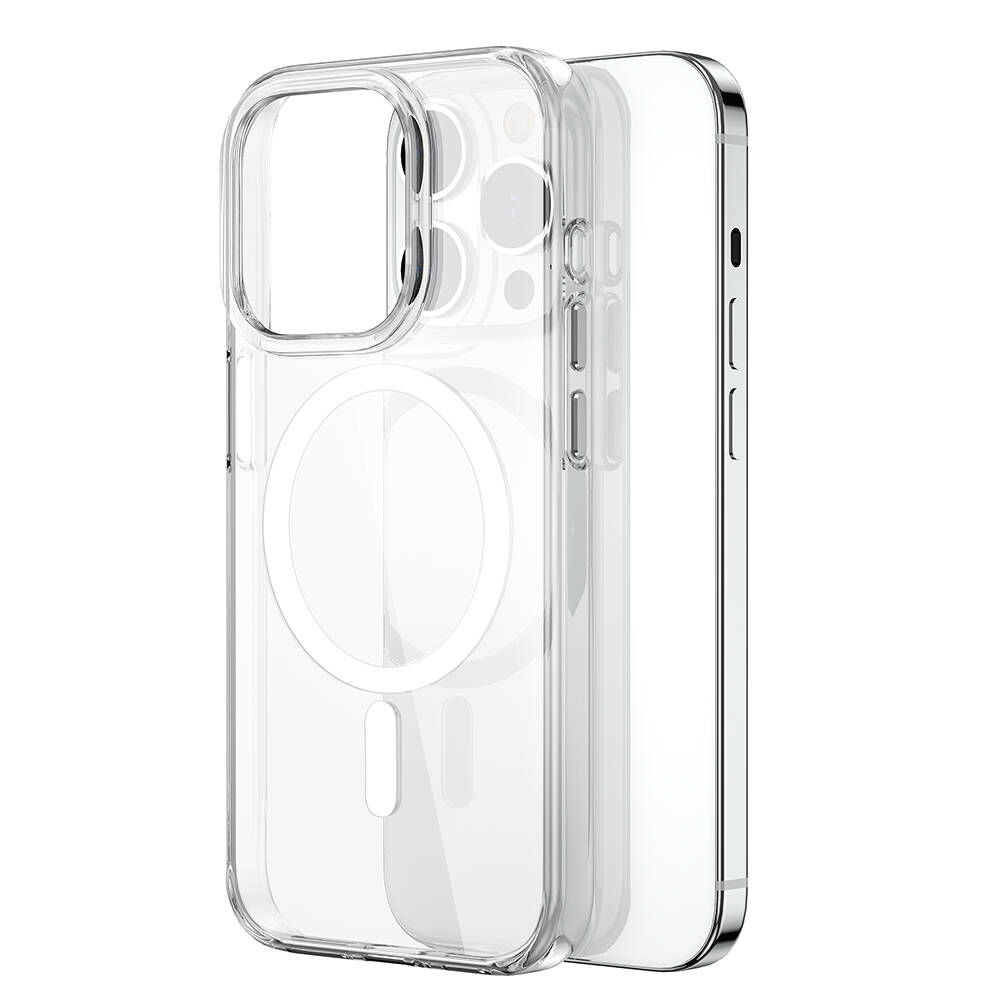 Apple iPhone 15 Pro Max Kılıf Wiwu BC-022 Magsafe Şarj Özellikli Şeffaf Transparan Kapak