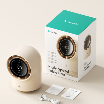 Aecooly TB01 Dijital LED Göstergeli Portatif Soğutucu Masa Fanı - 15