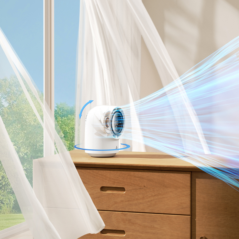 Aecooly TB01 Portable Desk Fan with Digital LED Display - 8