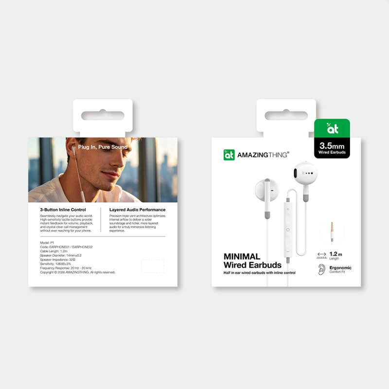 Amazingthing 3.5mm In-Ear Wired Headphones 1.2m - 7