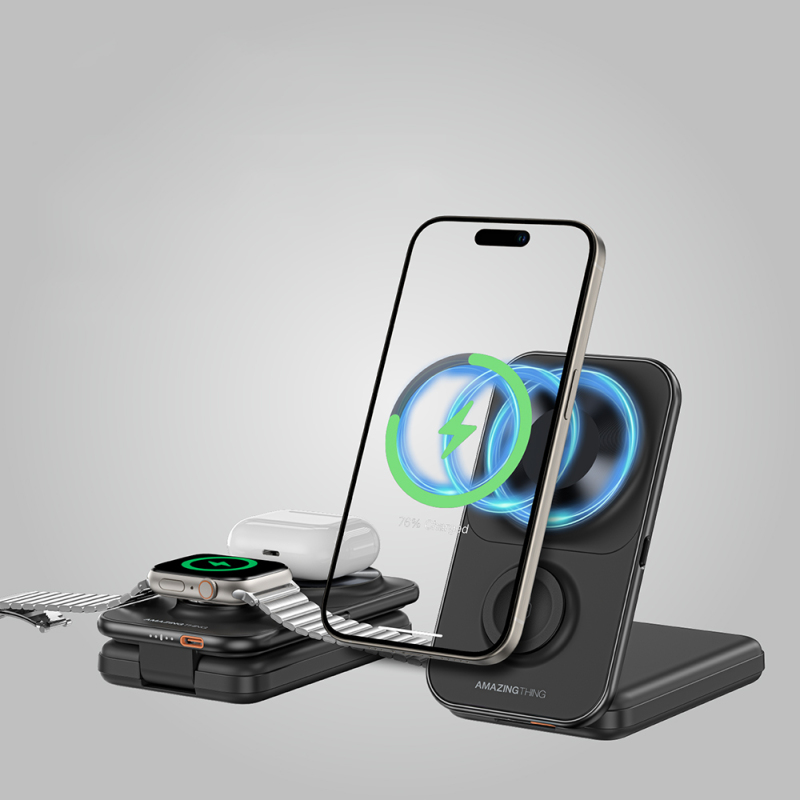 Amazingthing Thunder Pro Mag 6in1 PD22.5W Foldable Stand Wireless Power Bank 8000mAh - 15