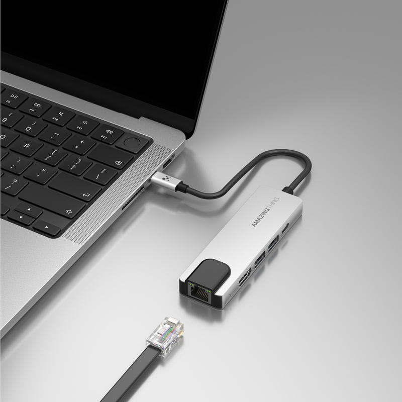 Amazingthing Thunder Pro RJ45 Type-c to HDTV 5 in 1 4K 60Hz Ethernet Dönüştürücü Adaptör - 12