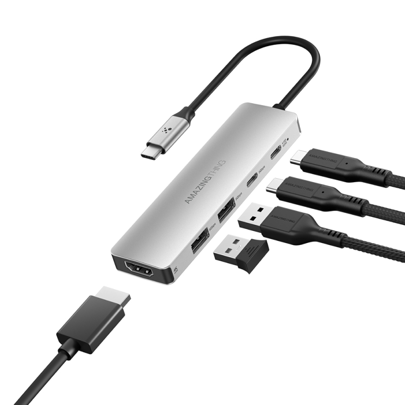 Amazingthing Thunder Pro Type-c to HDTV 5 in 1 4K 60Hz Dönüştürücü Adaptör - 6