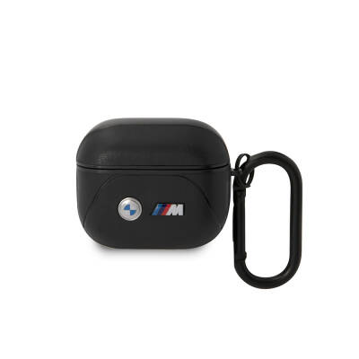 Apple Airpods 3. Nesil Kılıf BMW Orjinal Lisanslı PU Deri Tasarımlı 3 Renk Çizgili Çift Metal Logolu Kapak - 1