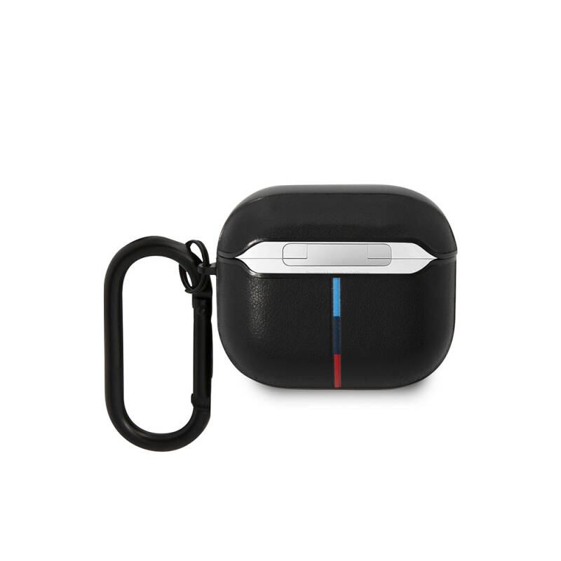 Apple Airpods 3. Nesil Kılıf BMW Orjinal Lisanslı PU Deri Tasarımlı 3 Renk Çizgili Çift Metal Logolu Kapak - 2