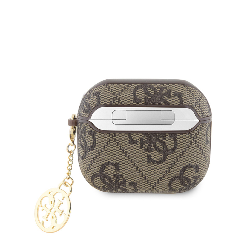Apple Airpods 3. Nesil Kılıf Guess Orjinal Lisanslı PU Deri 4G Desenli 4G Sade Askılı Kılıf - 3