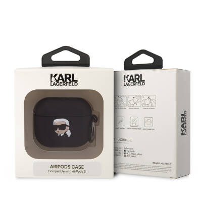 Apple Airpods 3. Nesil Kılıf Karl Lagerfeld Orjinal Lisanslı Karl 3D Silikon Kapak - 3