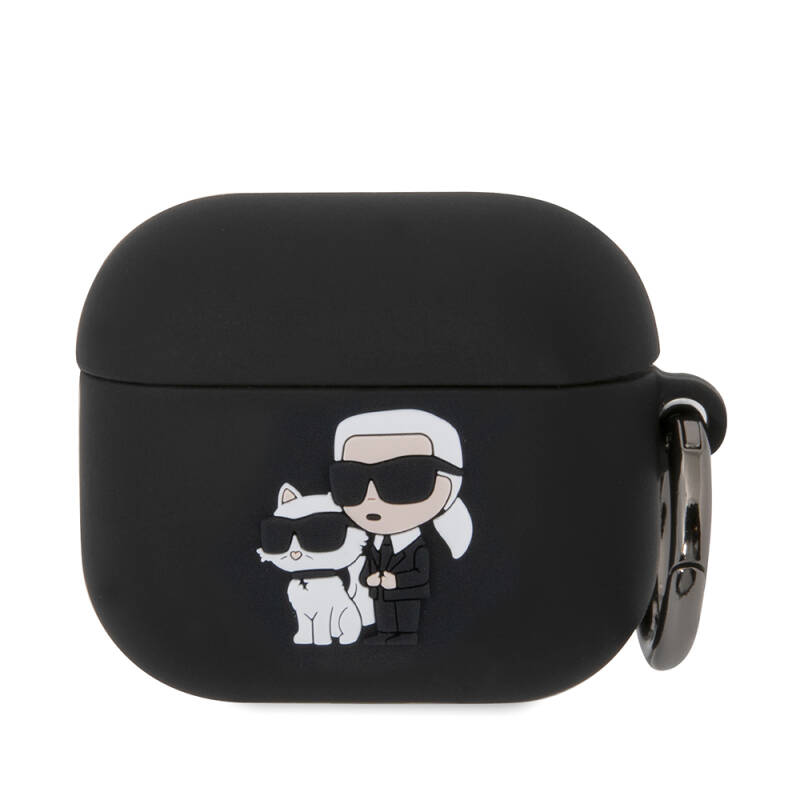 Apple Airpods 3. Nesil Kılıf Karl Lagerfeld Orjinal Lisanslı Karl & Choupette 3D Silikon Kapak - 1
