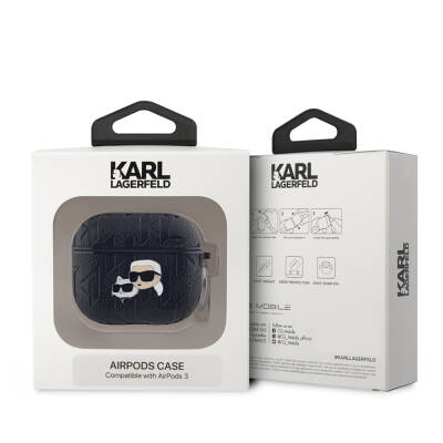 Apple Airpods 3. Nesil Kılıf Karl Lagerfeld Orjinal Lisanslı Monogram Silikon Kapak - 4