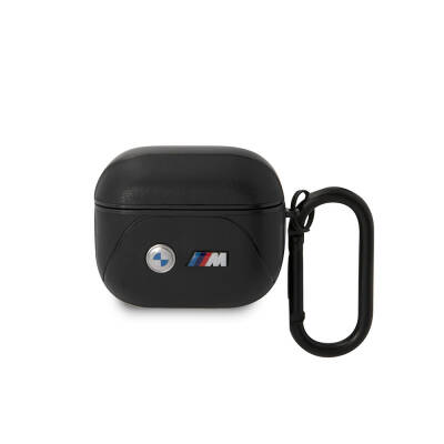 Apple Airpods 3.Nesil Kılıf BMW Orjinal Lisanslı PU Deri Tasarımlı 3 Renk Çizgili Çift Metal Logolu Kapak - 1