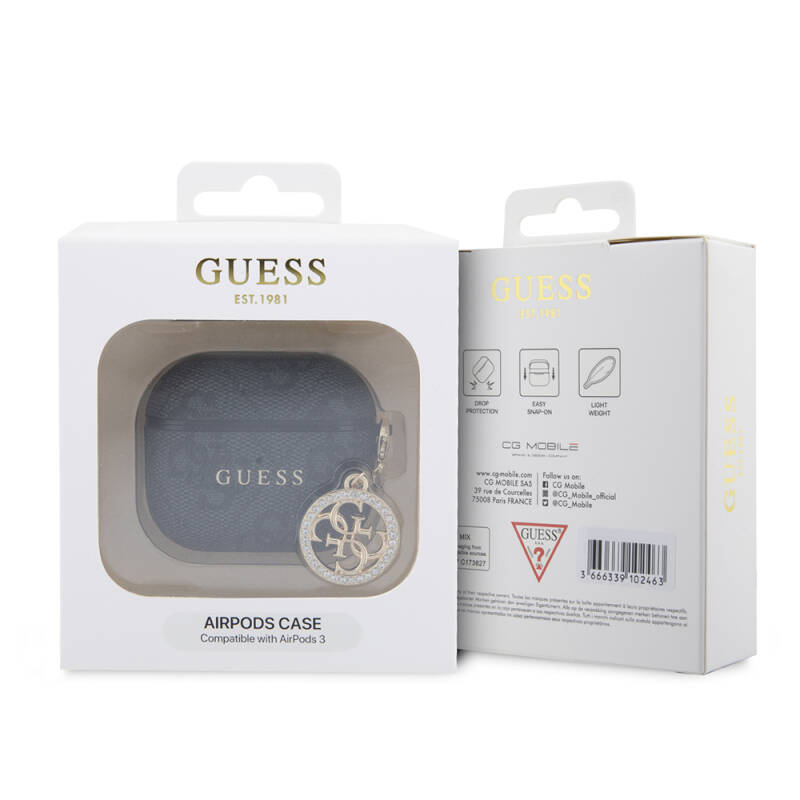 Apple Airpods 3rd Generation Case Guess Original Licensed 4G Patterned Stone 4G Ornamental Chain Cover - 5