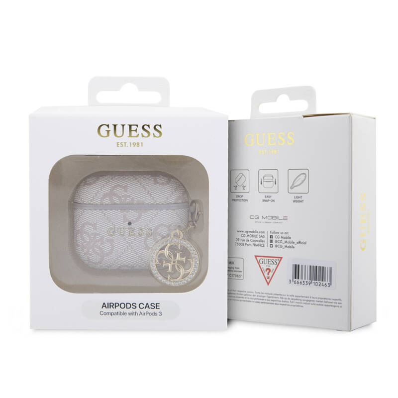 Apple Airpods 3rd Generation Case Guess Original Licensed 4G Patterned Stone 4G Ornamental Chain Cover - 6