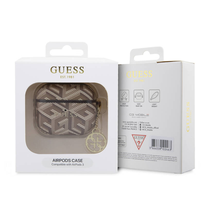 Apple Airpods 3rd Generation Case Guess Original Licensed G Cube Patterned 4G Ornamental Chain Cover - 10