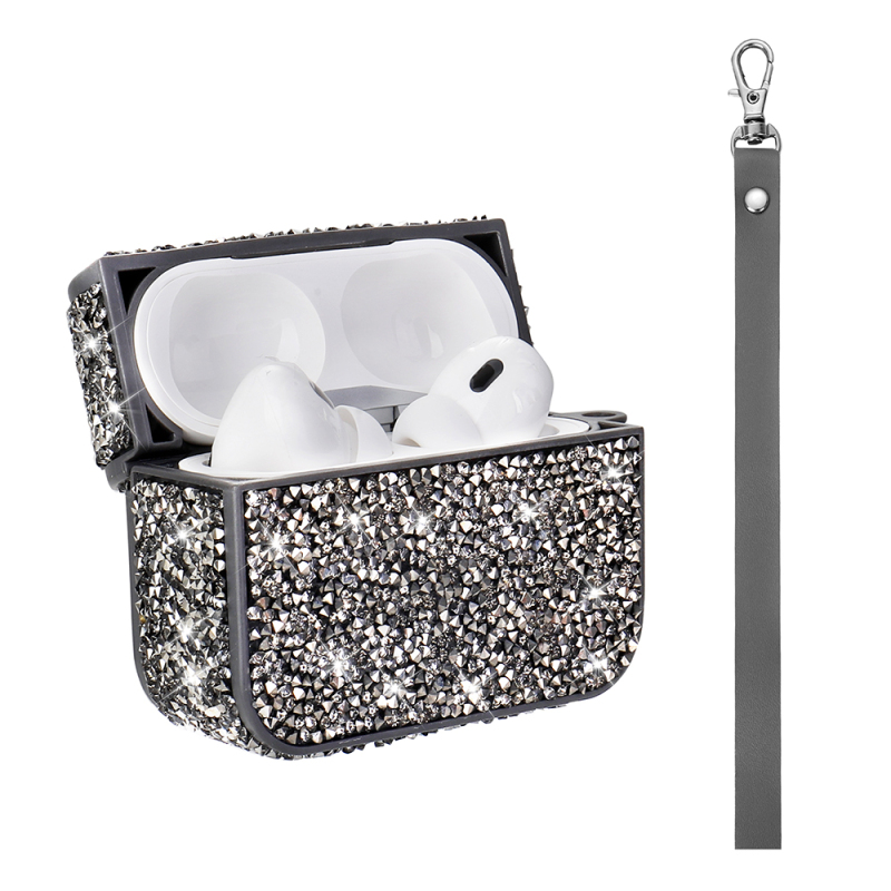 Apple Airpods 3rd Generation Zore Airbag 45 Glittery Transparent Wrist Strap Case - 13