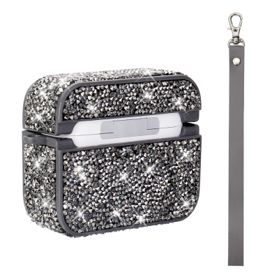 Apple Airpods 3rd Generation Zore Airbag 45 Glittery Transparent Wrist Strap Case - 8
