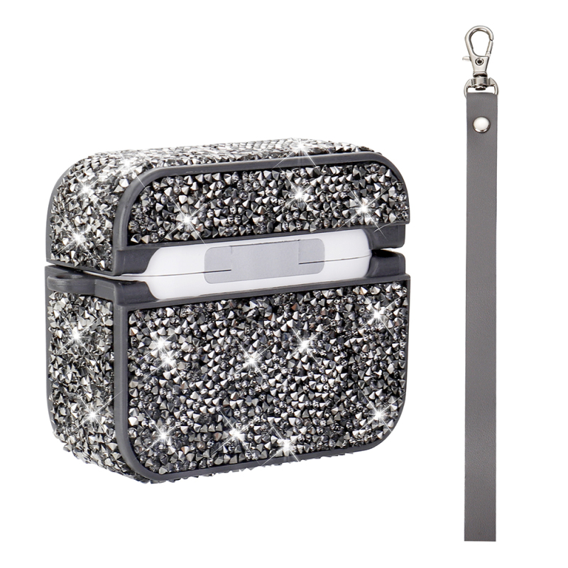 Apple Airpods 3rd Generation Zore Airbag 45 Glittery Transparent Wrist Strap Case - 8