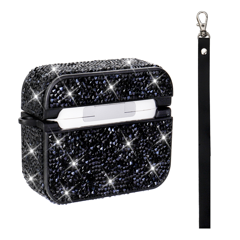 Apple Airpods 3rd Generation Zore Airbag 45 Glittery Transparent Wrist Strap Case - 10