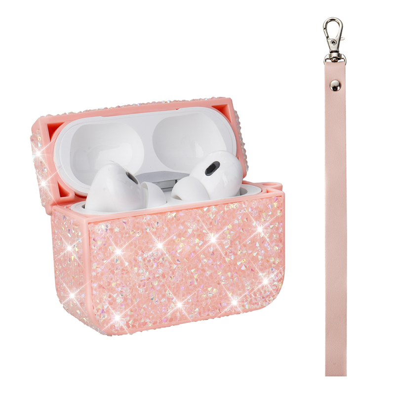 Apple Airpods 3rd Generation Zore Airbag 45 Glittery Transparent Wrist Strap Case - 15