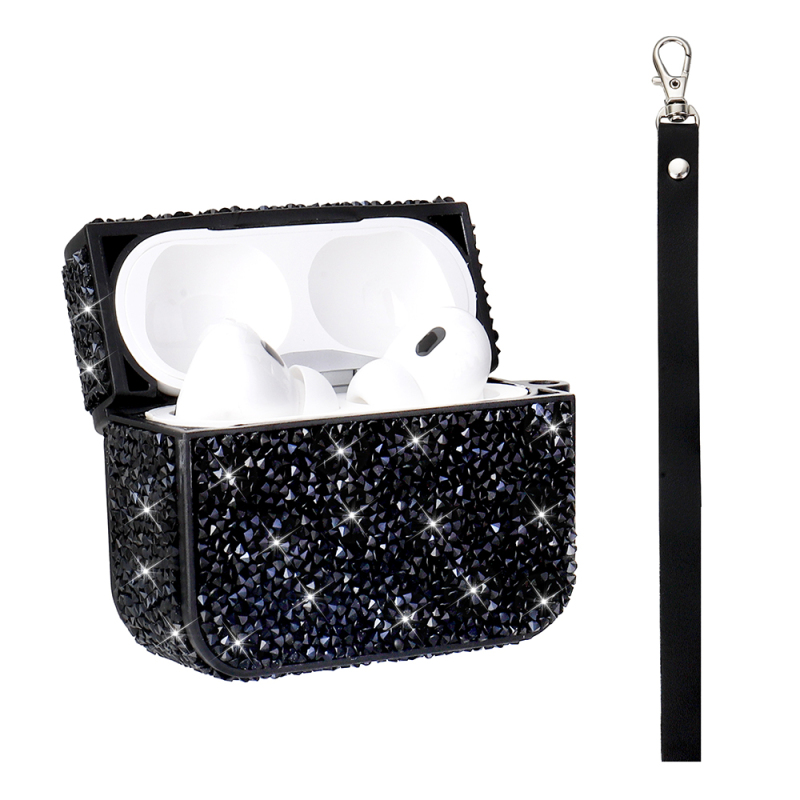 Apple Airpods 3rd Generation Zore Airbag 45 Glittery Transparent Wrist Strap Case - 16