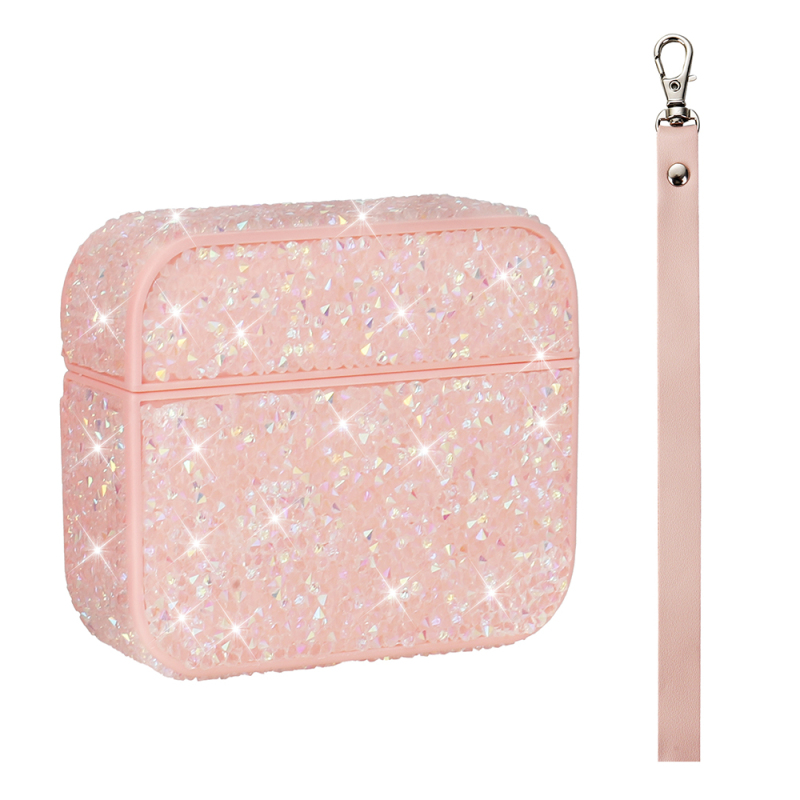 Apple Airpods 3rd Generation Zore Airbag 45 Glittery Transparent Wrist Strap Case - 6