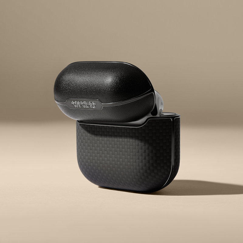 Apple Airpods 4 Case 1500D Aramid Fiber Pitaka Ultra-Slim Classic Series Black-Grey Twill Cover - 14