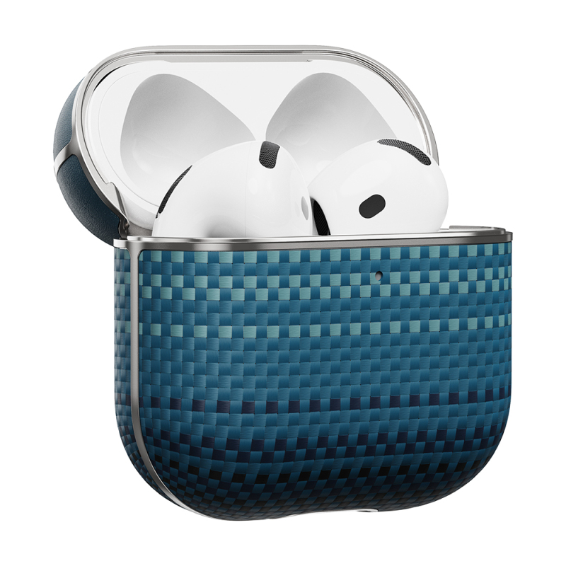 Apple Airpods 4 Case Aramid Fiber Pitaka Tactile Woven Sunset-Moonrise Series Cover - 14