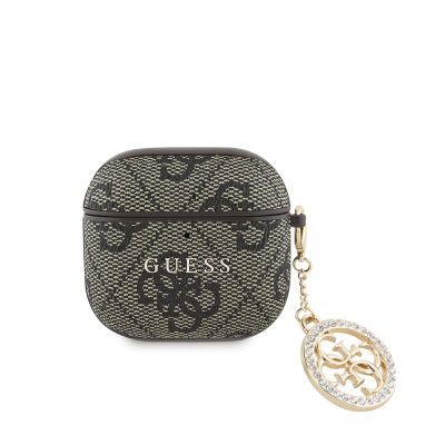Apple Airpods 4 Case Guess Original Licensed 4G Patterned Stone 4G Ornamental Chain Cover - 3