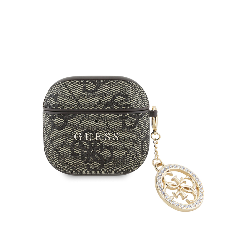 Apple Airpods 4 Case Guess Original Licensed 4G Patterned Stone 4G Ornamental Chain Cover - 3