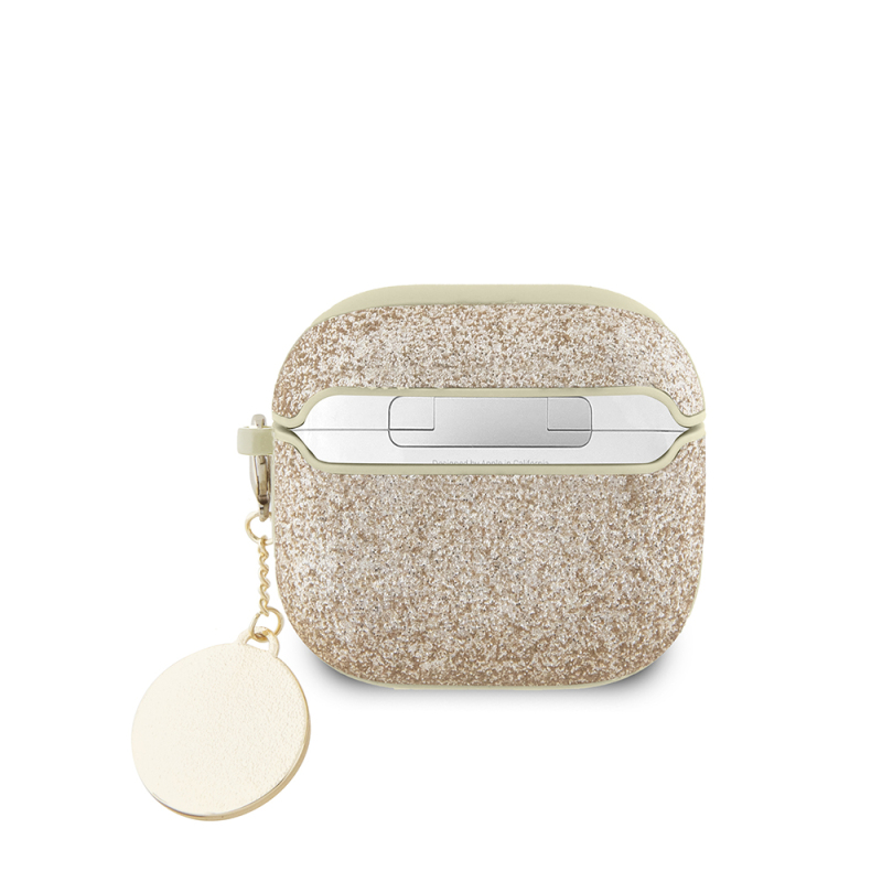 Apple AirPods 4 Case Guess Original Licensed Glitter Glitter Diamond Heart Ornamental Chain Cover - 4