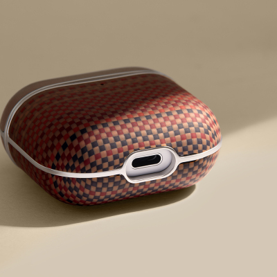 Apple Airpods 4 Kılıf Aramid Fiber Pitaka Tactile Woven Sunset-Moonrise Serisi Sunset Kapak - 27