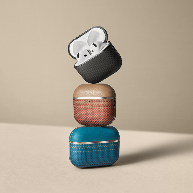 Apple Airpods 4 Kılıf Aramid Fiber Pitaka Tactile Woven Sunset-Moonrise Serisi Sunset Kapak - 29