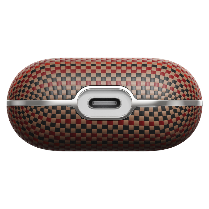 Apple Airpods 4 Kılıf Aramid Fiber Pitaka Tactile Woven Sunset-Moonrise Serisi Sunset Kapak - 7