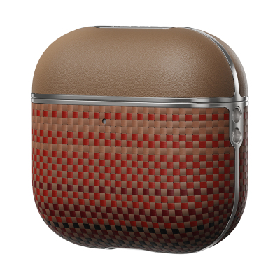 Apple Airpods 4 Kılıf Aramid Fiber Pitaka Tactile Woven Sunset-Moonrise Serisi Sunset Kapak - 11