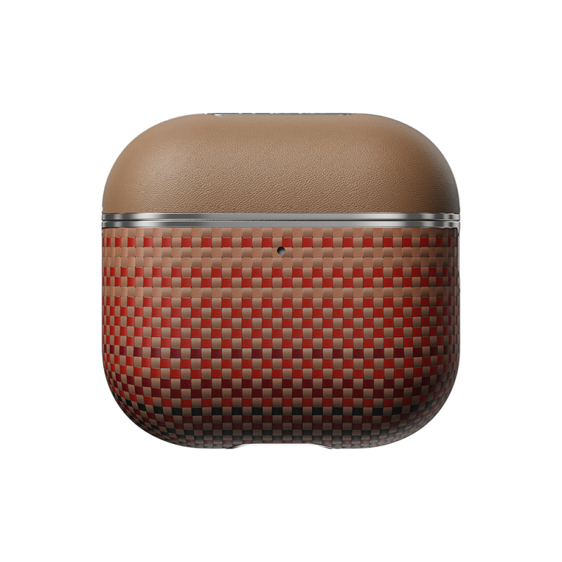 Apple Airpods 4 Kılıf Aramid Fiber Pitaka Tactile Woven Sunset-Moonrise Serisi Sunset Kapak - 1