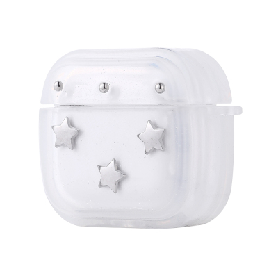 Apple Airpods 4 Zore Airbag 44 Airbag Tasarımlı Simli Şeffaf Kutup Kılıf - 3