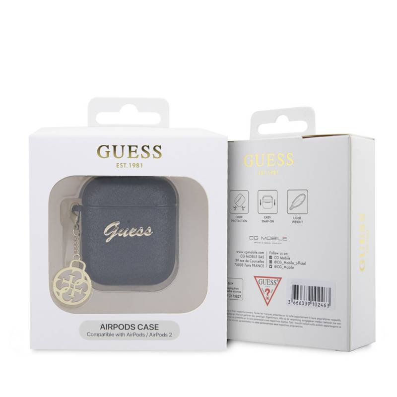 Apple Airpods Case GUESS Glitter 4G Charm Cover - 5