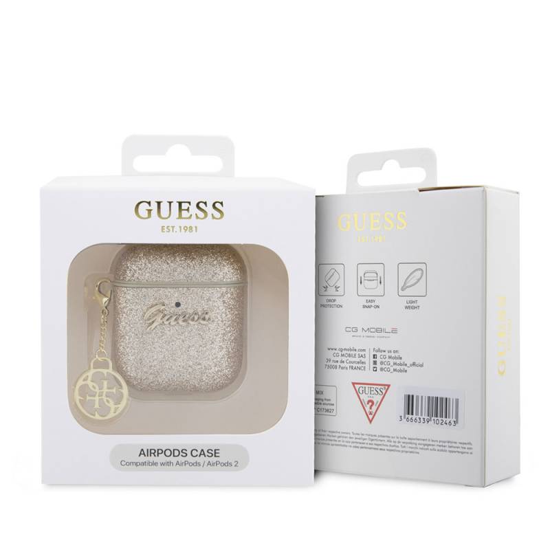 Apple Airpods Case GUESS Glitter 4G Charm Cover - 6