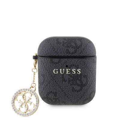 Apple Airpods Case Guess Original Licensed 4G Patterned Stone 4G Ornamental Chain Cover - 8