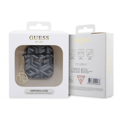 Apple Airpods Case Guess Original Licensed G Cube Patterned 4G Ornamental Chain Cover - 2