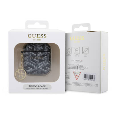 Apple Airpods Case Guess Original Licensed G Cube Patterned 4G Ornamental Chain Cover - 7