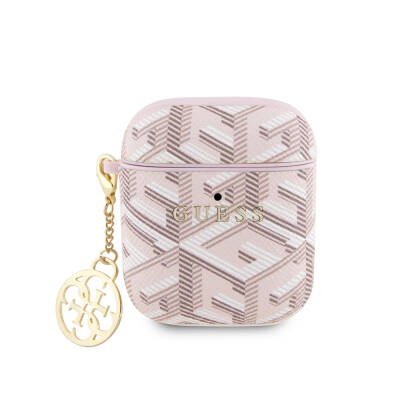 Apple Airpods Case Guess Original Licensed G Cube Patterned 4G Ornamental Chain Cover - 7