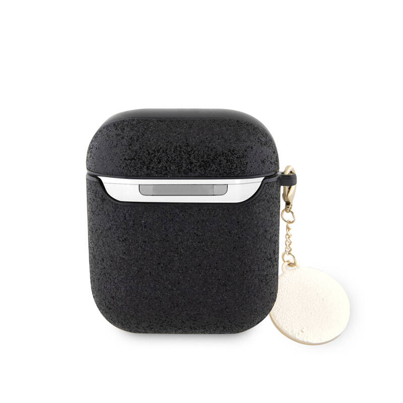 Apple Airpods Case Guess Original Licensed Glitter Diamond Heart Ornament Chain Cover - 5