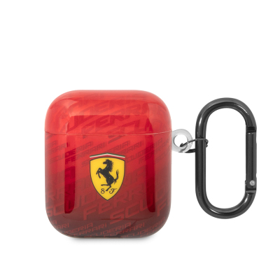 Apple Airpods Kılıf Ferrari Orjinal Lisanslı IML Baskılı Klasik Logolu SF Desenli TPU Kılıf - 2
