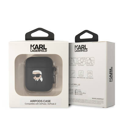 Apple Airpods Kılıf Karl Lagerfeld Orjinal Lisanslı Karl 3D Silikon Kapak - 3